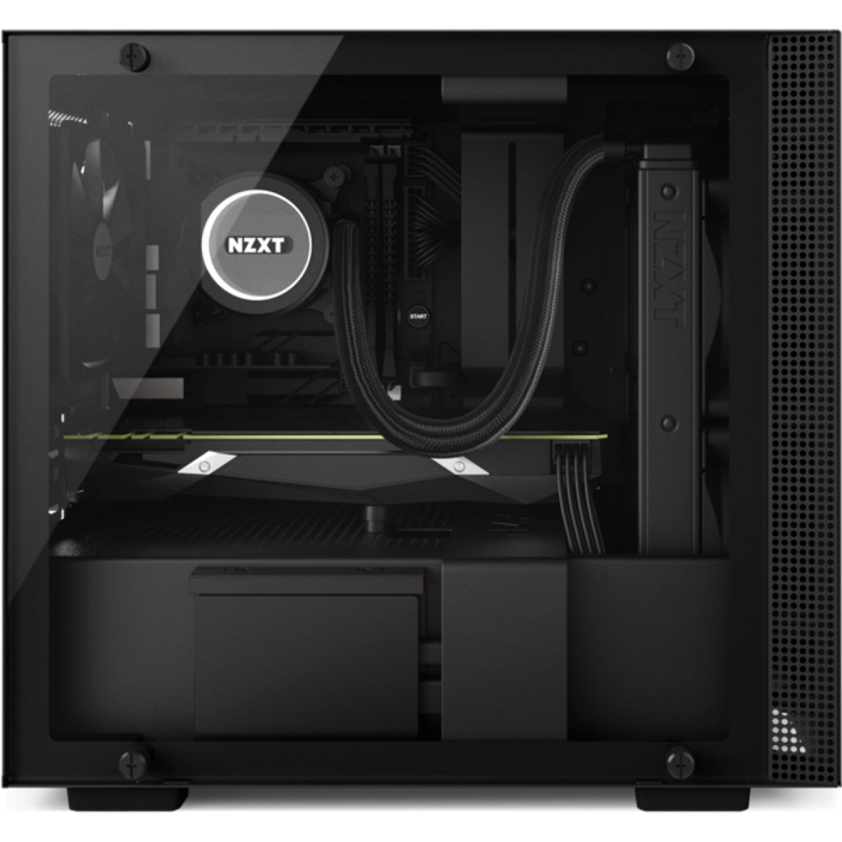 Gabinete Gamer NZXT H200i Smart, Com 2 Fans, Vidro Temperado, Black, Sem Fonte, CA-H200W-BB
