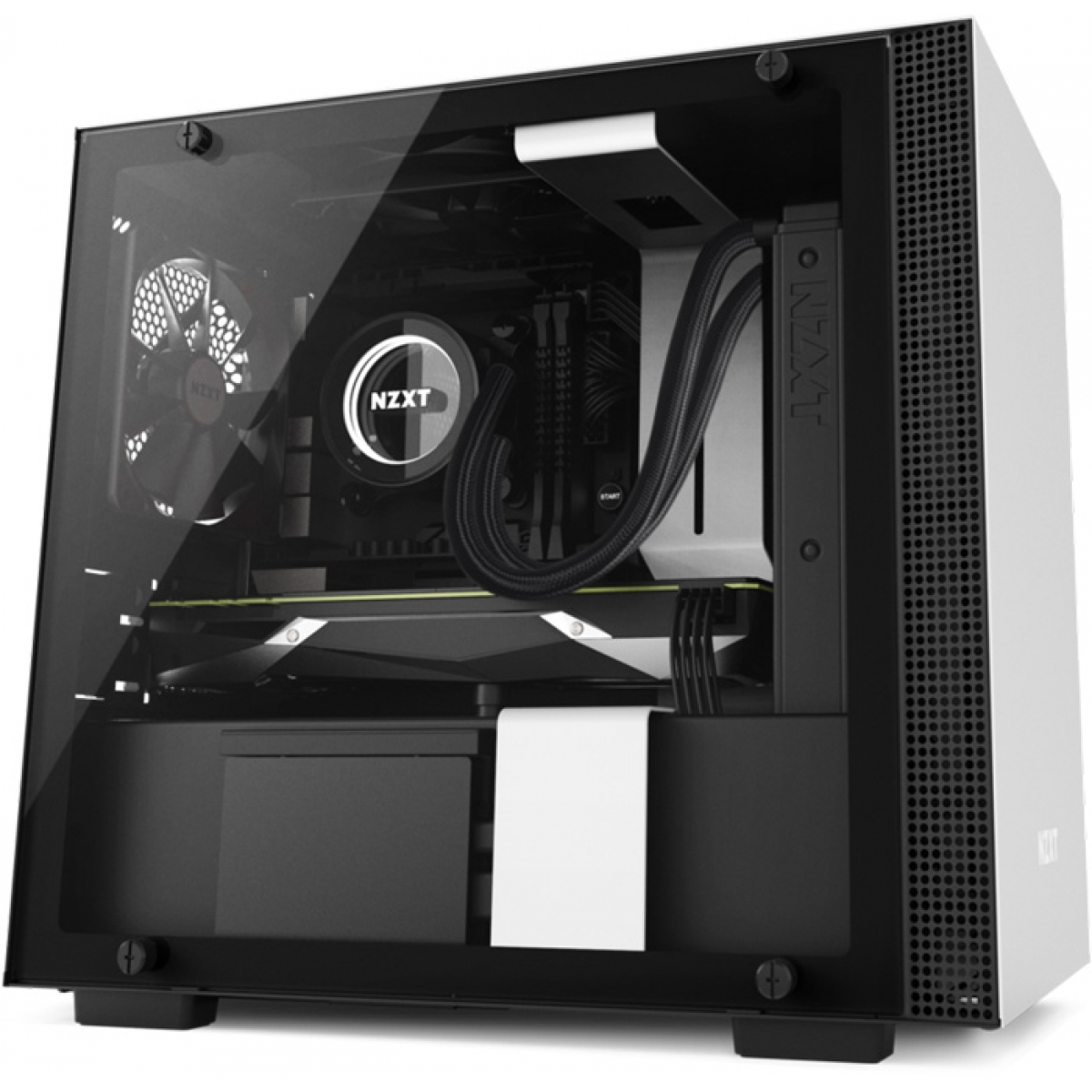 Gabinete Gamer NZXT H200i Smart, Mid Tower, Com 2 Fans, Vidro Temperado, White, Sem Fonte, CA-H200W-WB