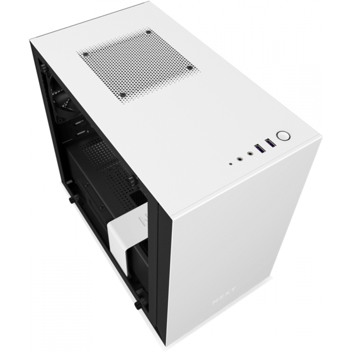 Gabinete Gamer NZXT H200i Smart, Mid Tower, Com 2 Fans, Vidro Temperado, White, Sem Fonte, CA-H200W-WB