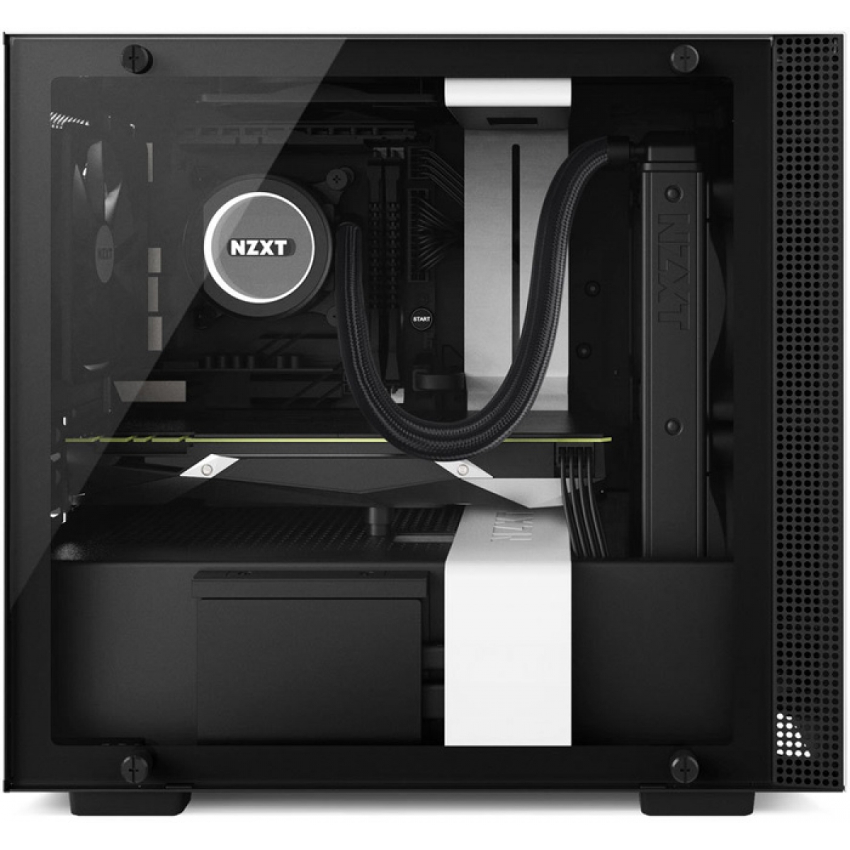 Gabinete Gamer NZXT H200i Smart, Mid Tower, Com 2 Fans, Vidro Temperado, White, Sem Fonte, CA-H200W-WB