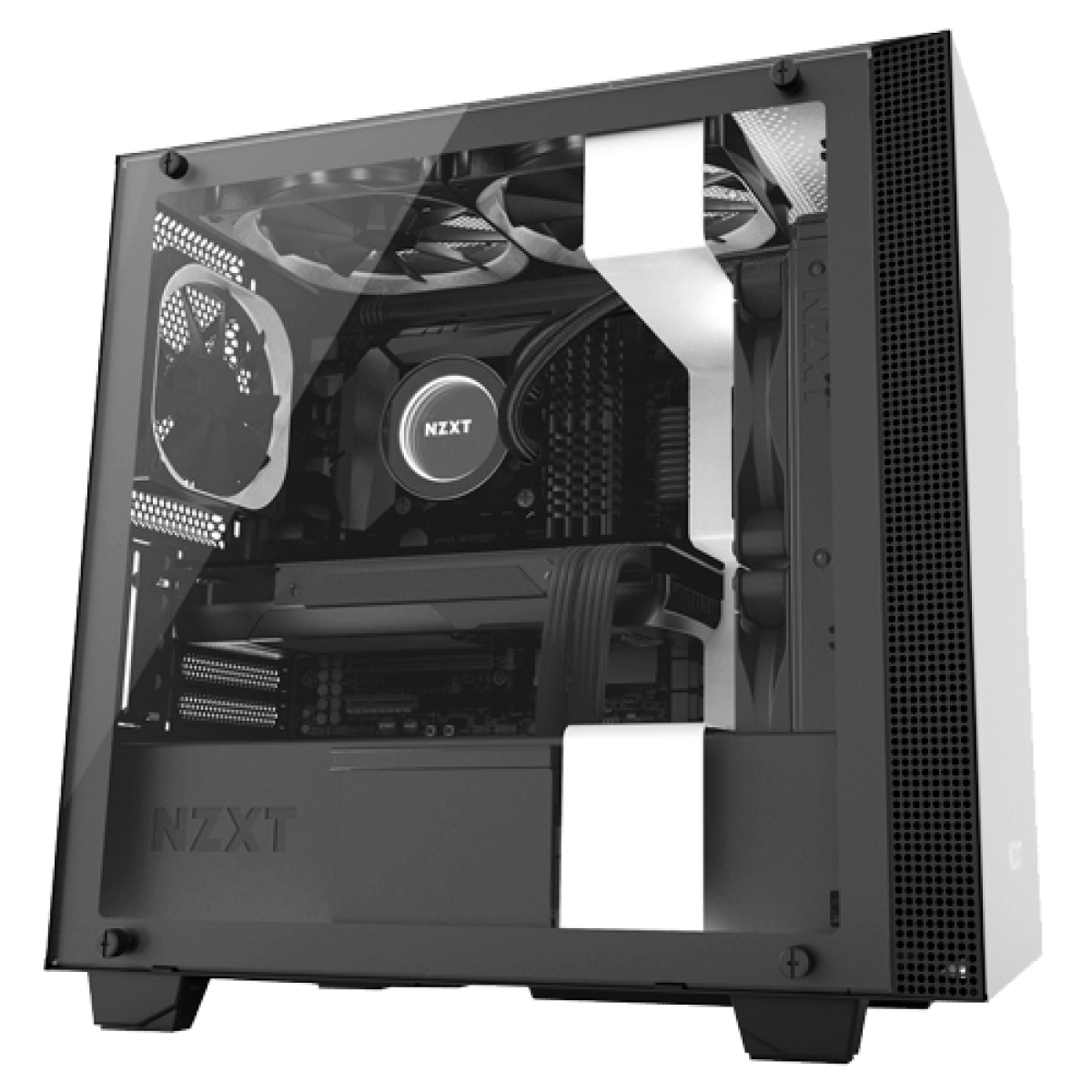 Gabinete Gamer NZXT H400I, Mid Tower, Com 3 Fans, Vidro Temperado, White, Sem Fonte, CA-H400W-WB