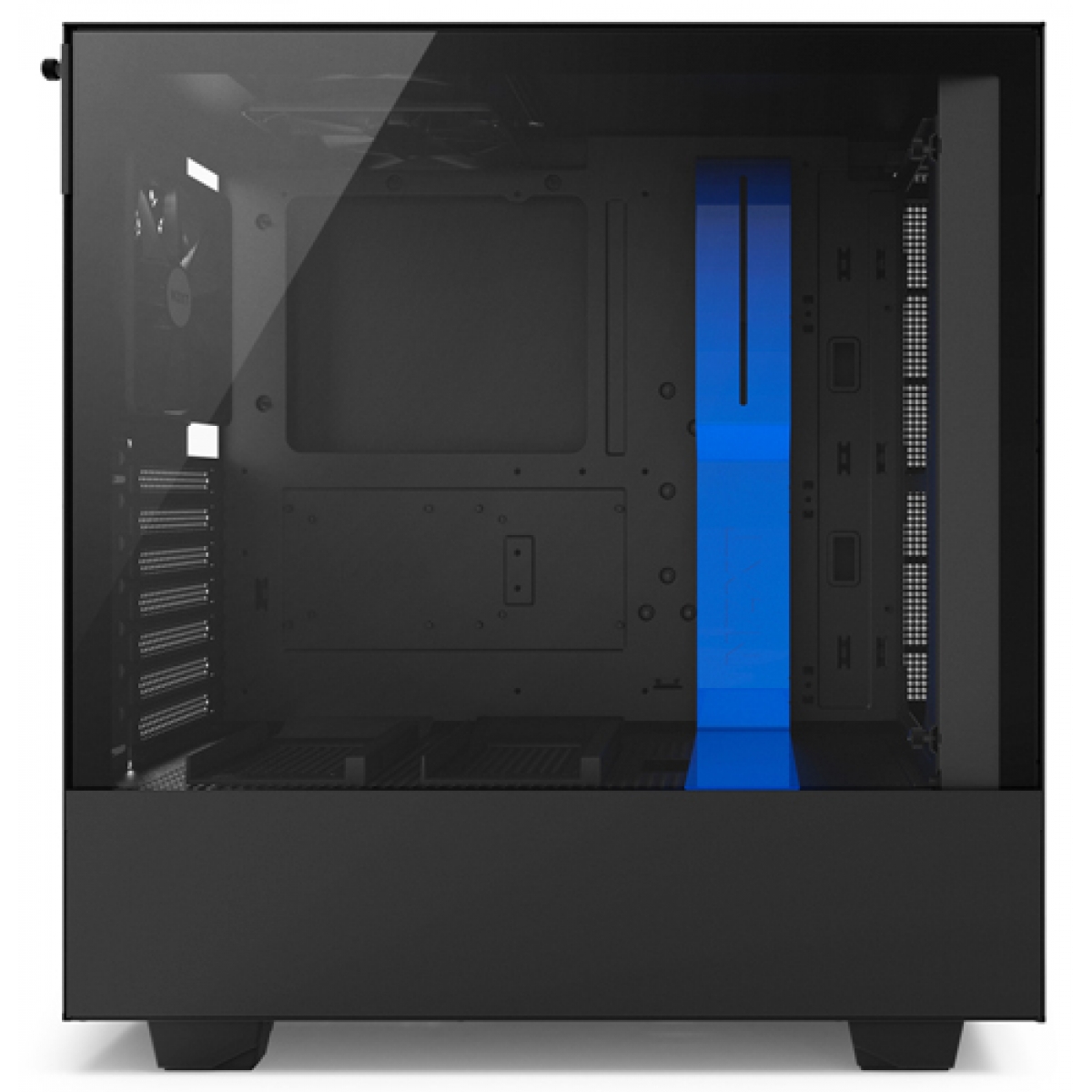 Gabinete Gamer NZXT H500, Mid Tower, Com 2 Fans, Vidro Temperado, Black-Blue, Sem Fonte, CA-H500B-BL