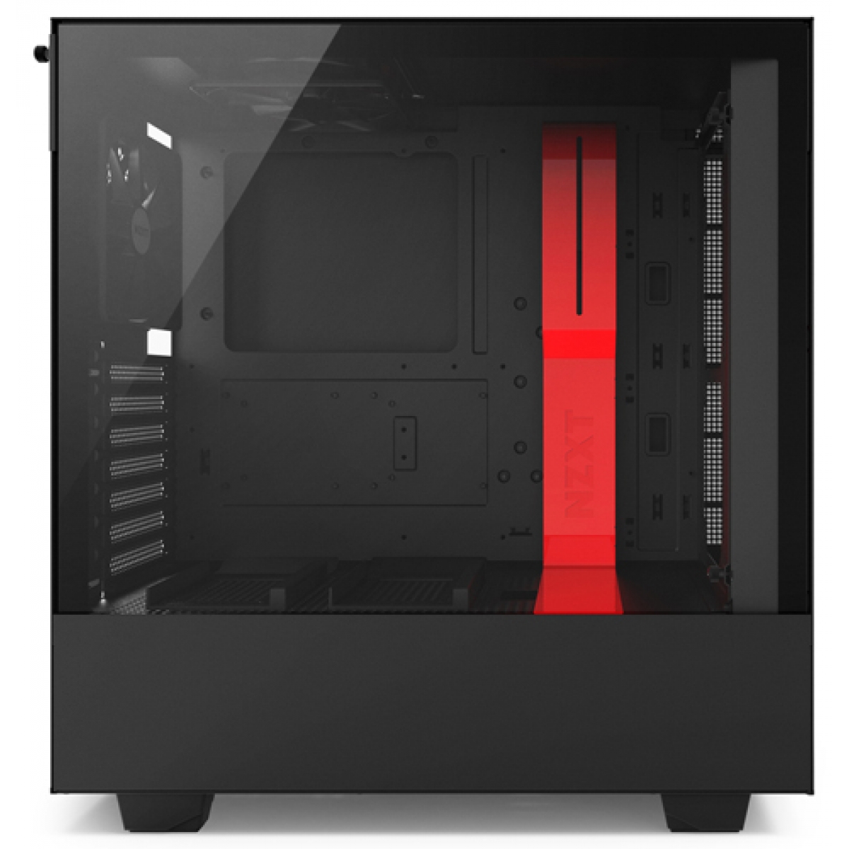 Gabinete Gamer NZXT H500, Mid Tower, Com 2 Fans, Vidro Temperado, Black-Red, Sem Fonte, CA-H500B-BR