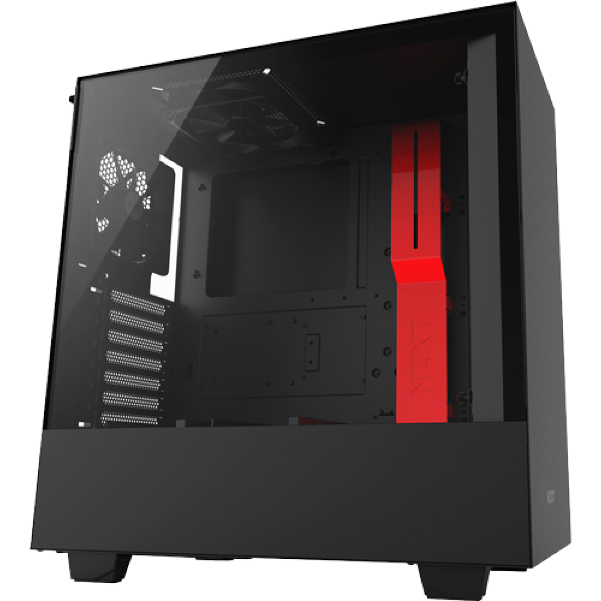 Gabinete Gamer NZXT H500, Mid Tower, Com 2 Fans, Vidro Temperado, Black-Red, Sem Fonte, CA-H500B-BR