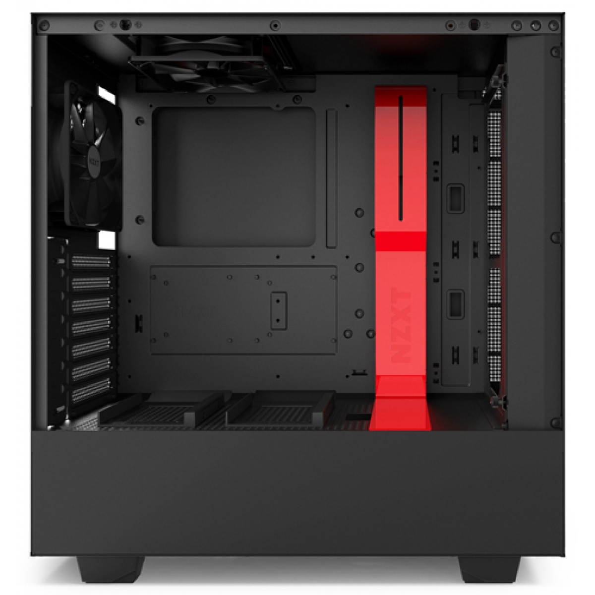 Gabinete Gamer NZXT H500, Mid Tower, Com 2 Fans, Vidro Temperado, Black-Red, Sem Fonte, CA-H500B-BR