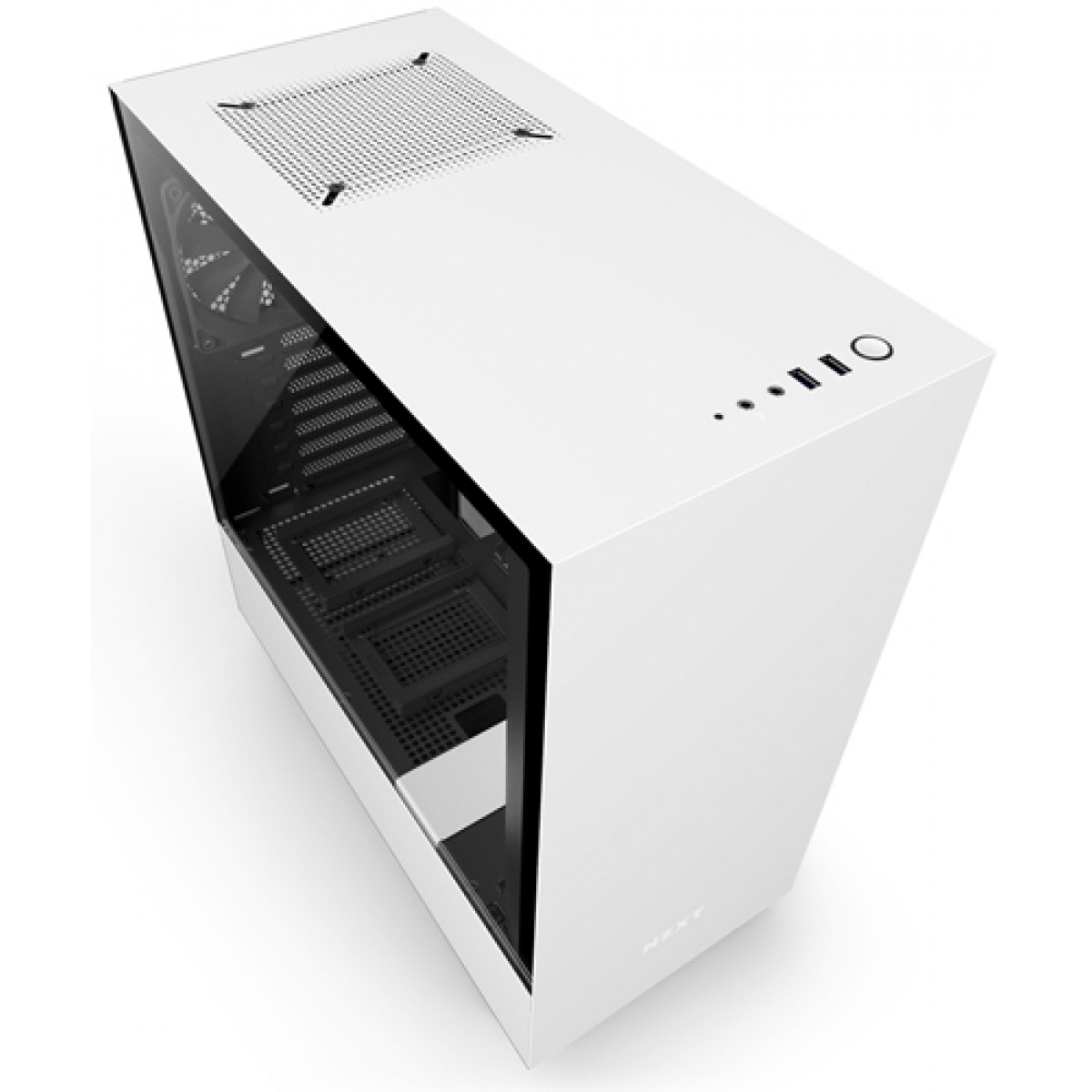 Gabinete Gamer NZXT H500, Mid Tower, Com 2 Fans, Vidro Temperado, White, Sem Fonte, CA-H500B-W1