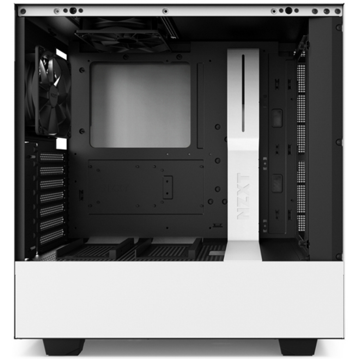 Gabinete Gamer NZXT H500, Mid Tower, Com 2 Fans, Vidro Temperado, White, Sem Fonte, CA-H500B-W1