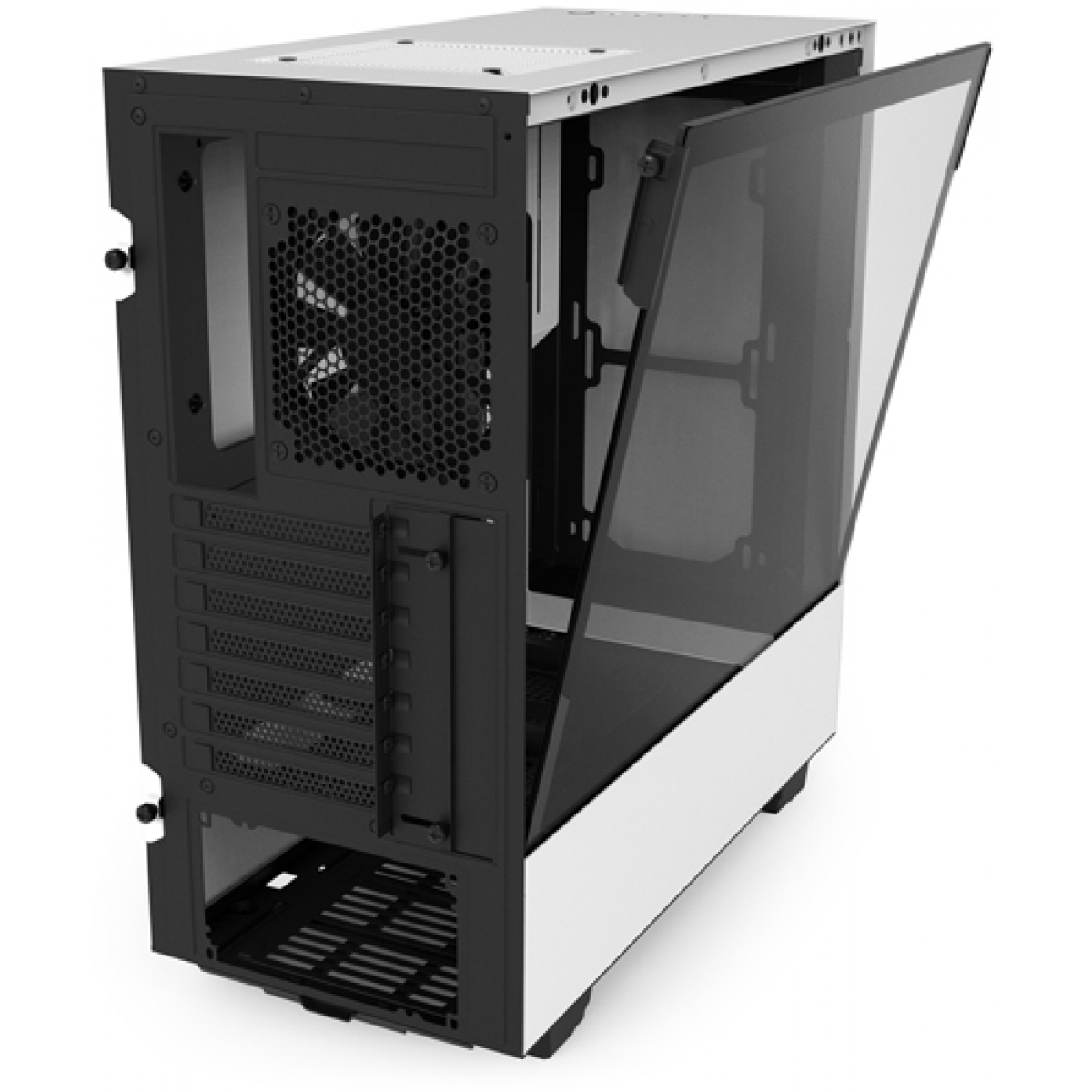 Gabinete Gamer NZXT H500, Mid Tower, Com 2 Fans, Vidro Temperado, White, Sem Fonte, CA-H500B-W1