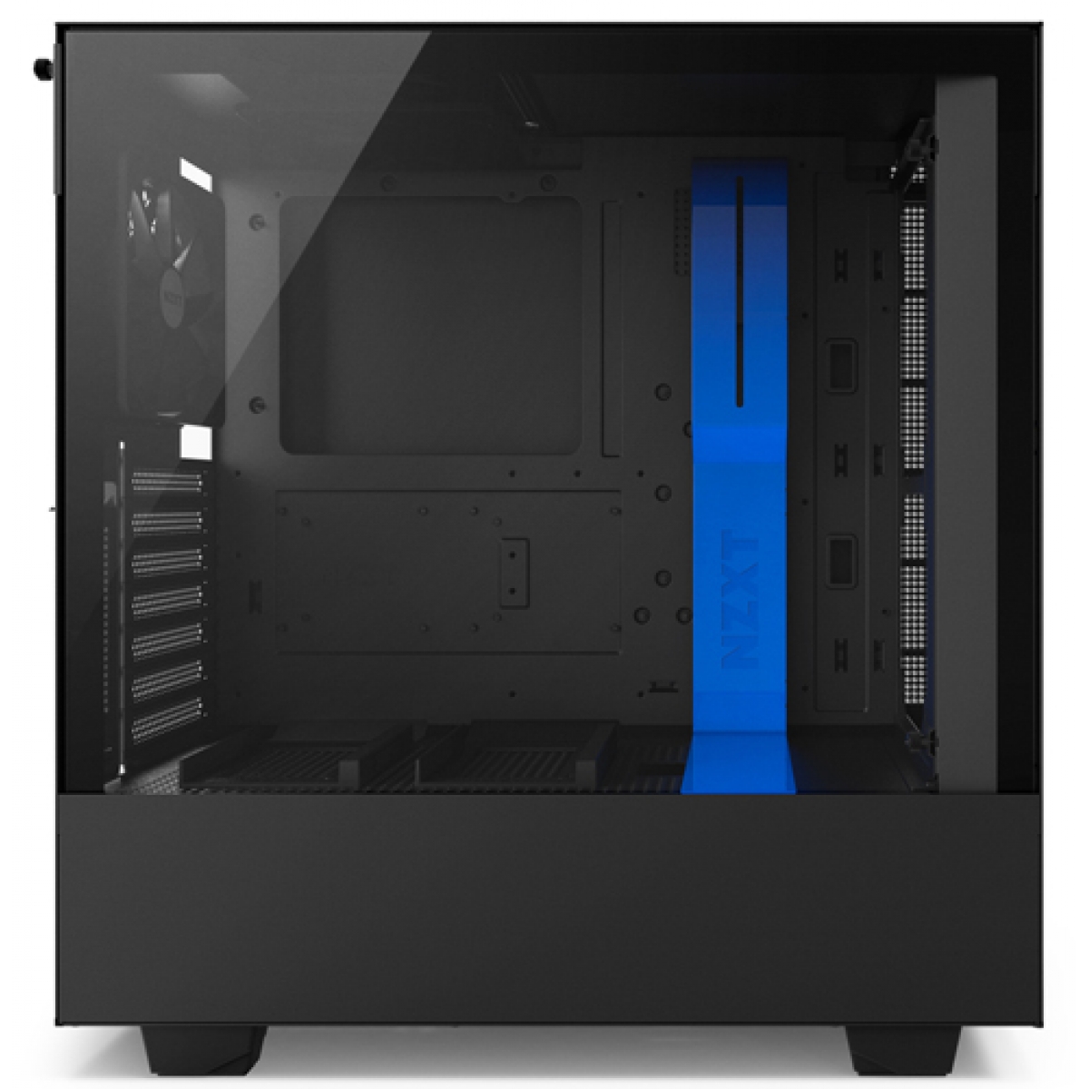 Gabinete Gamer NZXT H500I, Mid Tower, Com 2 Fans, Vidro Temperado, Black-Blue, Sem Fonte, CA-H500W-BL