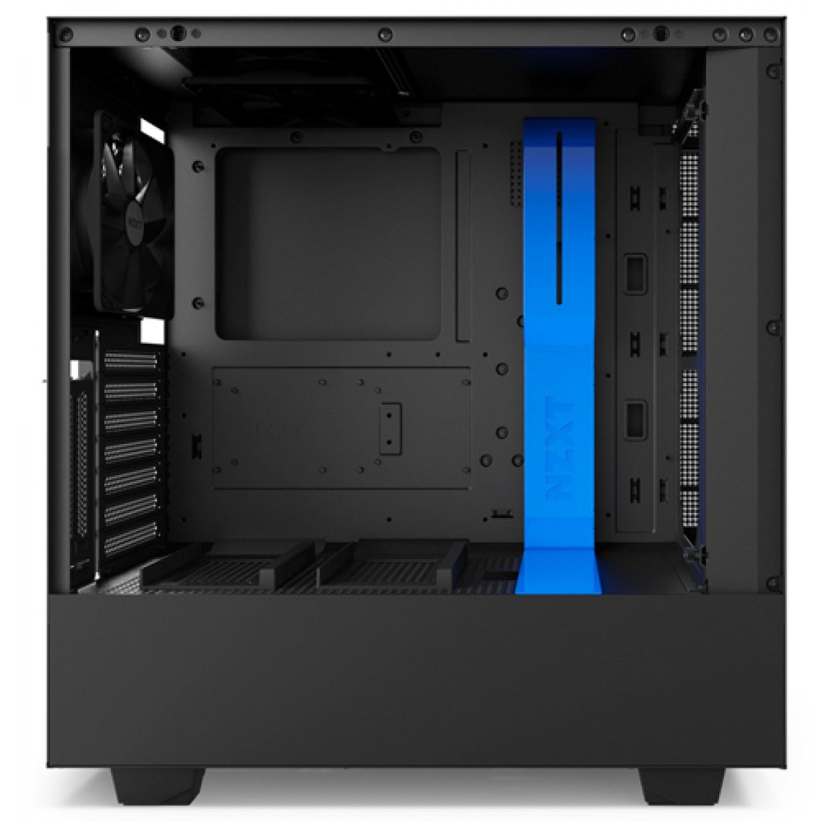 Gabinete Gamer NZXT H500I, Mid Tower, Com 2 Fans, Vidro Temperado, Black-Blue, Sem Fonte, CA-H500W-BL