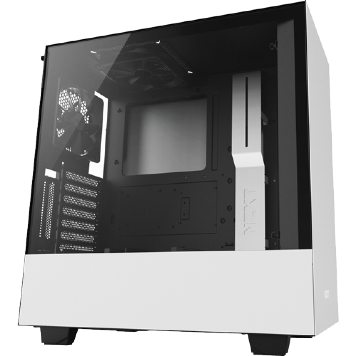 Gabinete Gamer NZXT H500I, Mid Tower, Com 2 Fans, Vidro Temperado, White, Sem Fonte, CA-H500W-W1