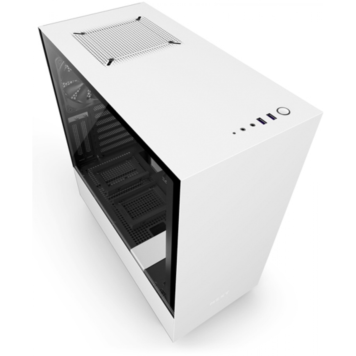 Gabinete Gamer NZXT H500I, Mid Tower, Com 2 Fans, Vidro Temperado, White, Sem Fonte, CA-H500W-W1