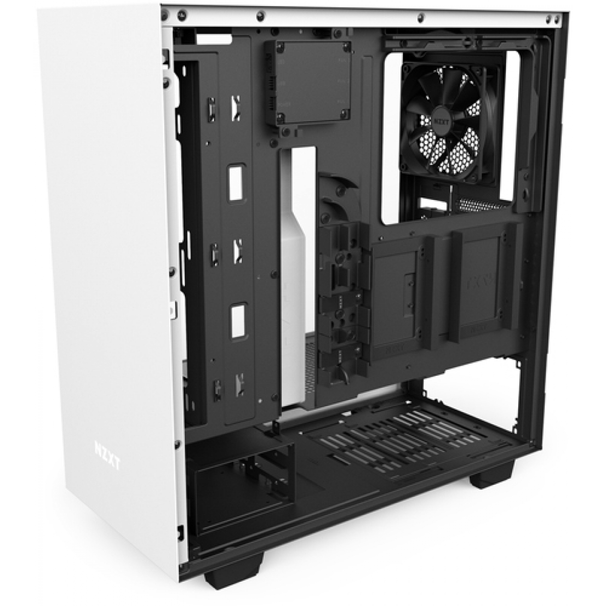 Gabinete Gamer NZXT H500I, Mid Tower, Com 2 Fans, Vidro Temperado, White, Sem Fonte, CA-H500W-W1