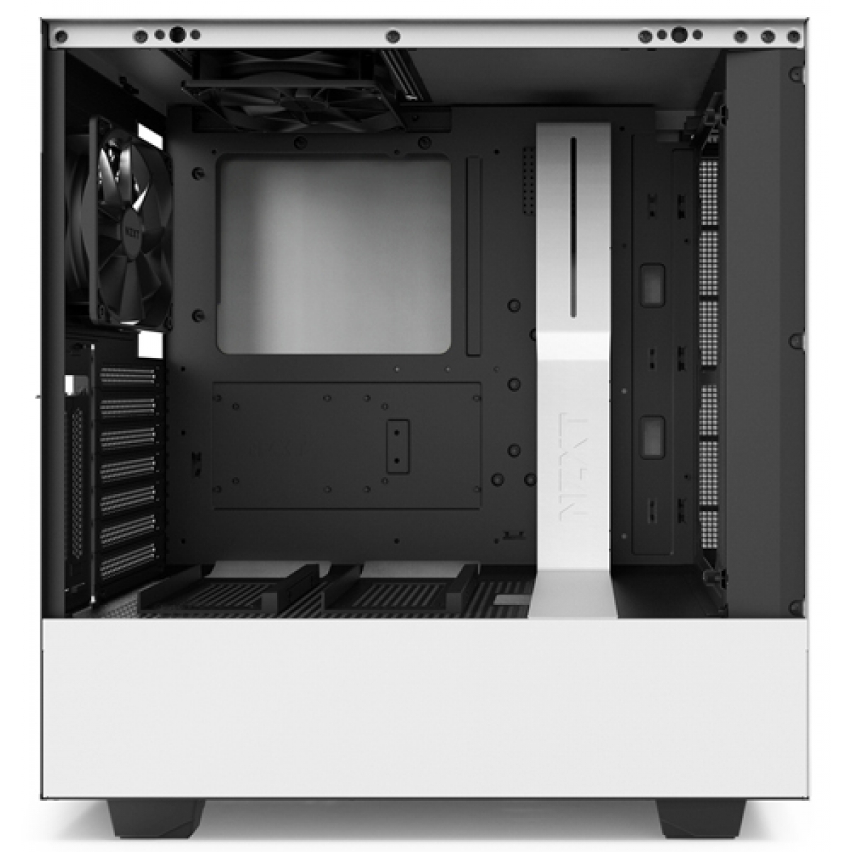Gabinete Gamer NZXT H500I, Mid Tower, Com 2 Fans, Vidro Temperado, White, Sem Fonte, CA-H500W-W1