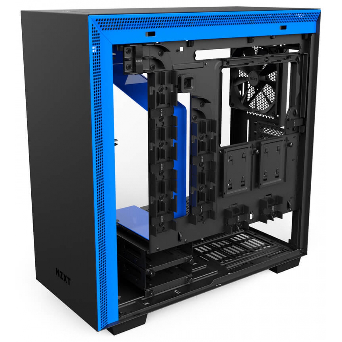 Gabinete Gamer NZXT H700, Mid Tower, Com 4 Fans, Vidro Temperado, Black-Blue, Sem Fonte, CA-H700B-BL