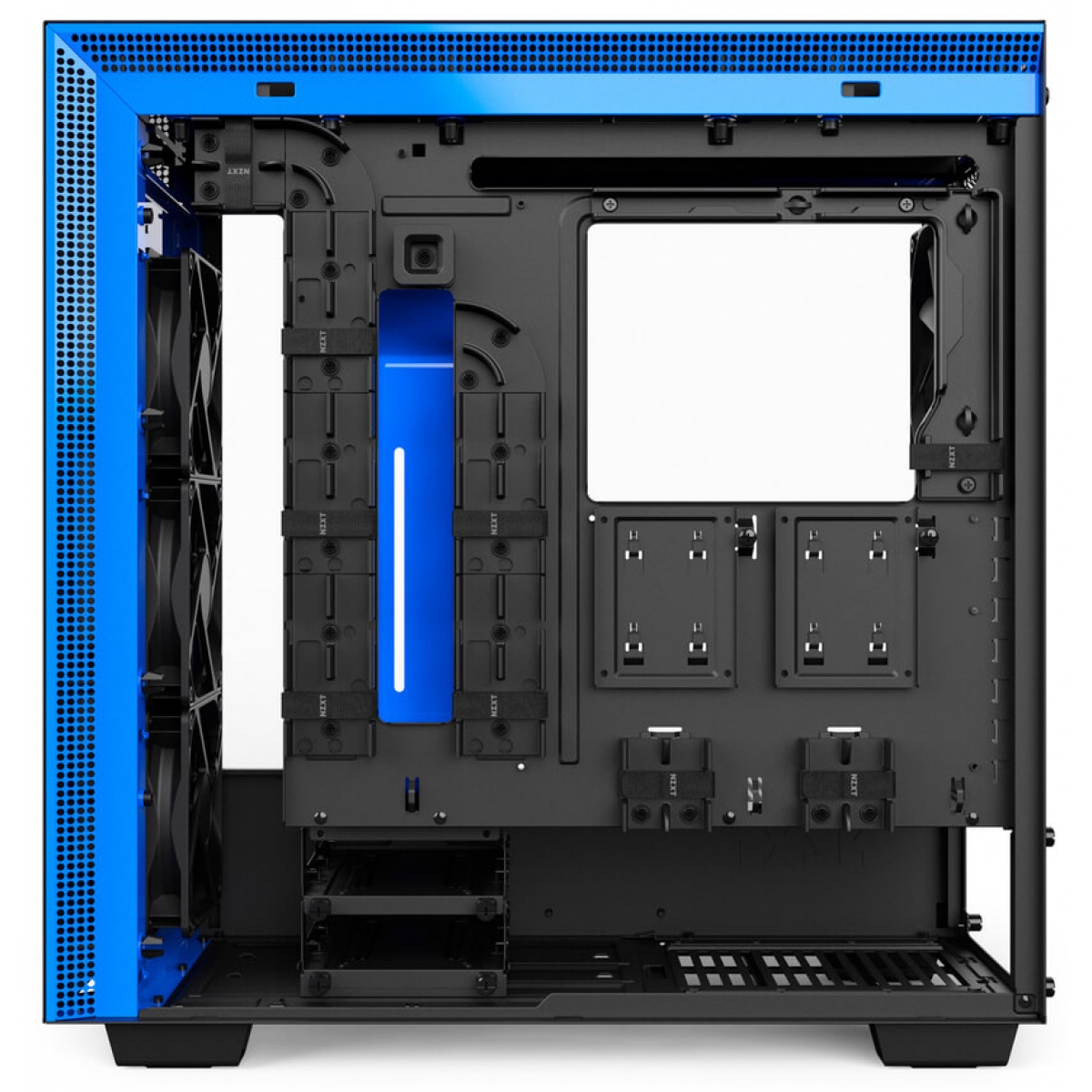 Gabinete Gamer NZXT H700, Mid Tower, Com 4 Fans, Vidro Temperado, Black-Blue, Sem Fonte, CA-H700B-BL