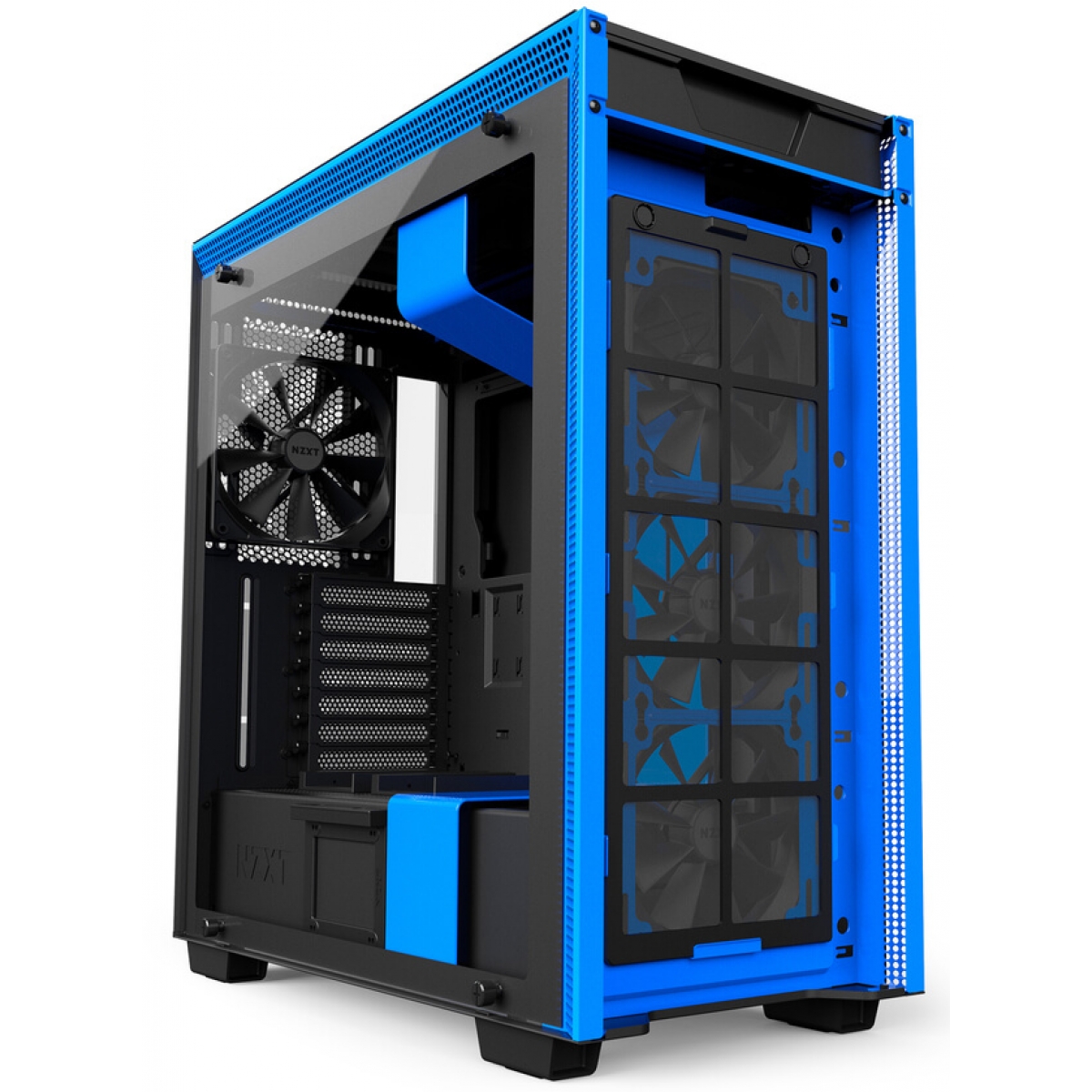 Gabinete Gamer NZXT H700, Mid Tower, Com 4 Fans, Vidro Temperado, Black-Blue, Sem Fonte, CA-H700B-BL