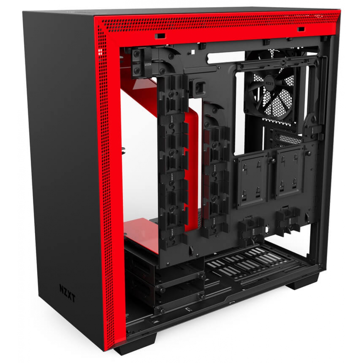 Gabinete Gamer NZXT H700, Mid Tower, Com 4 Fans, Vidro Temperado, Black-Red, Sem Fonte, CA-H700B-BR