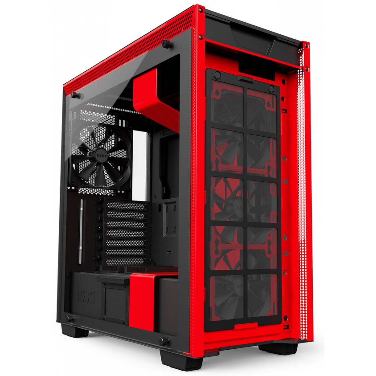 Gabinete Gamer NZXT H700, Mid Tower, Com 4 Fans, Vidro Temperado, Black-Red, Sem Fonte, CA-H700B-BR