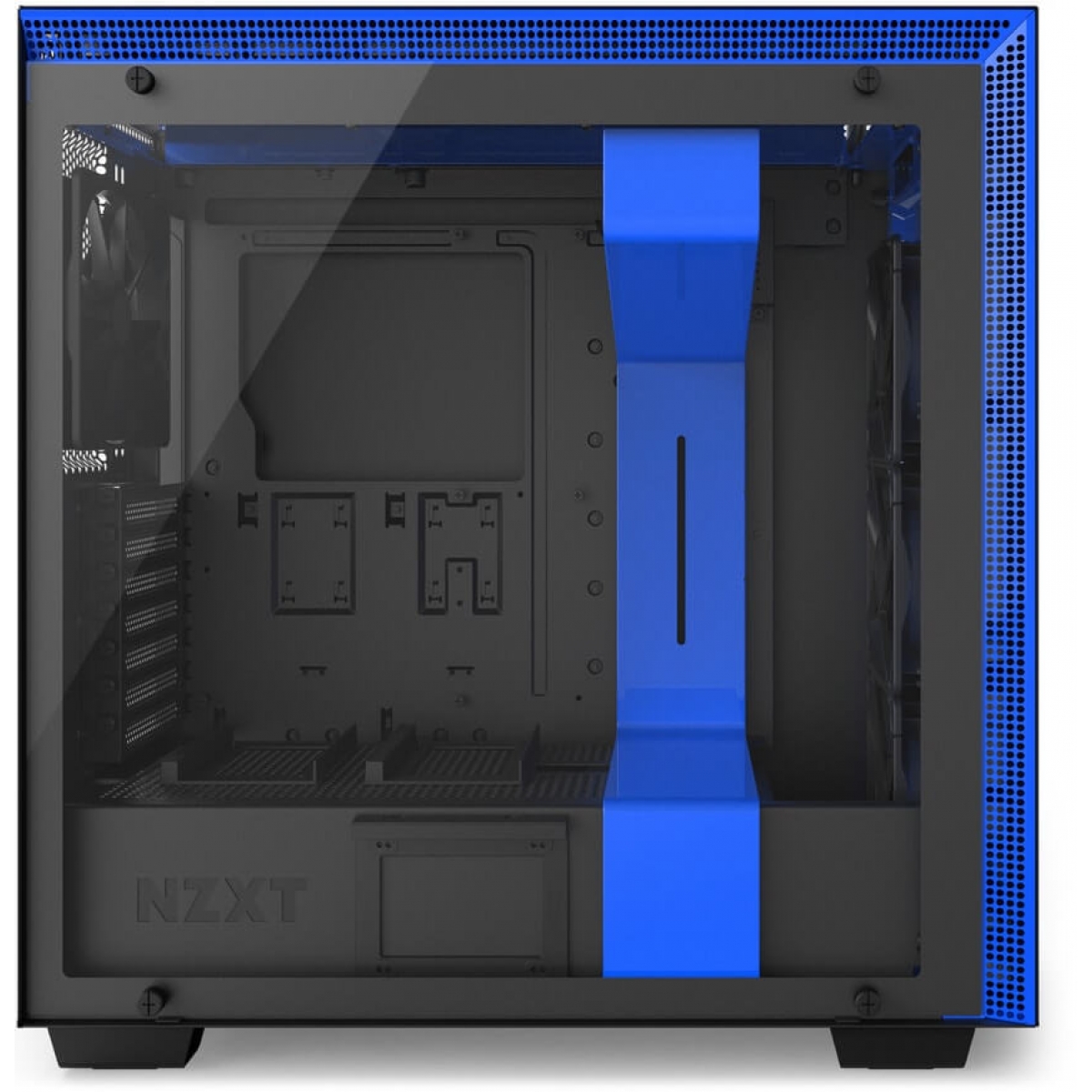 Gabinete Gamer NZXT H700i, Mid Tower, Com 4 Fans, Vidro Temperado, Black-Blue, Sem Fonte, CA-H700W-BL