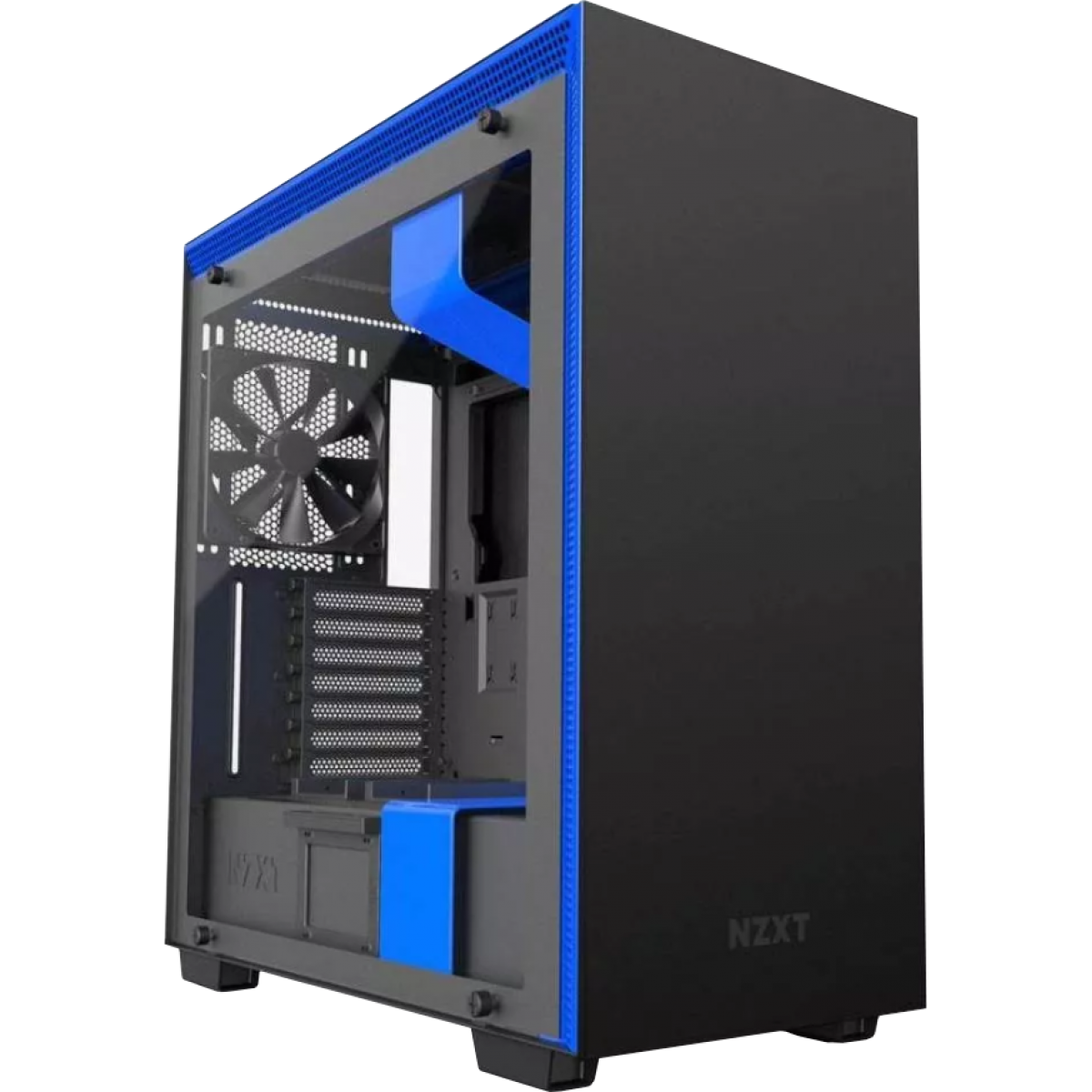 Gabinete Gamer NZXT H700i, Mid Tower, Com 4 Fans, Vidro Temperado, Black-Blue, Sem Fonte, CA-H700W-BL