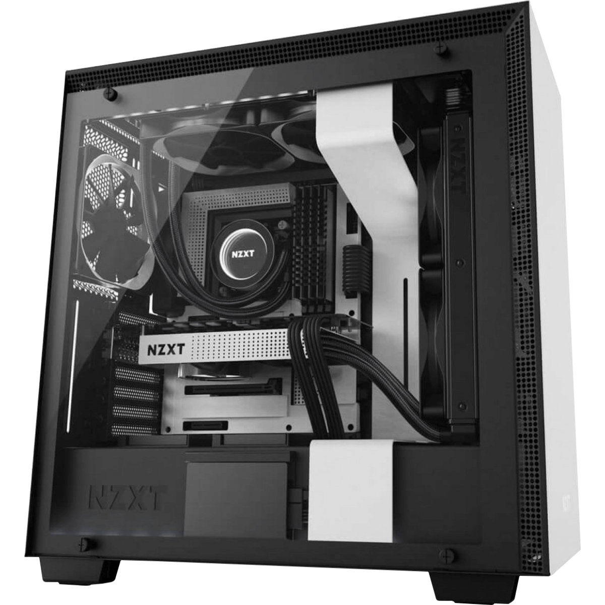 Gabinete Gamer NZXT H700i, Mid Tower, Com 4 Fans, Vidro Temperado, White, Sem Fonte, CA-H700W-WB