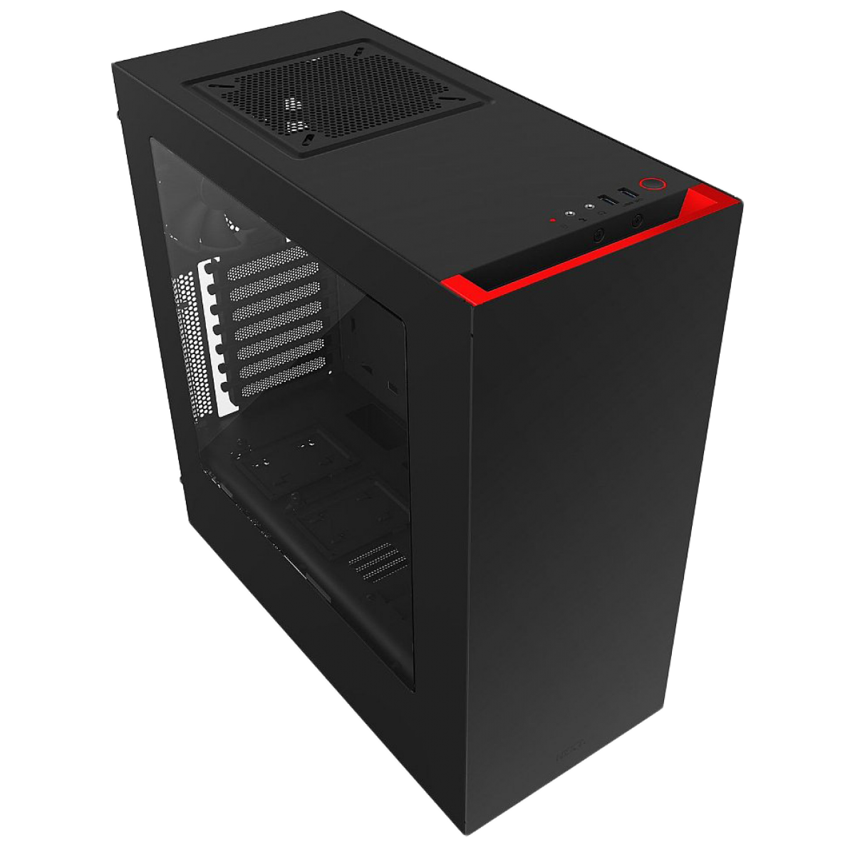 Gabinete Gamer NZXT S340, Mid Tower, Com 2 Fans, Vidro Temperado, Black-Red, Sem Fonte, CA-S340MB-GR