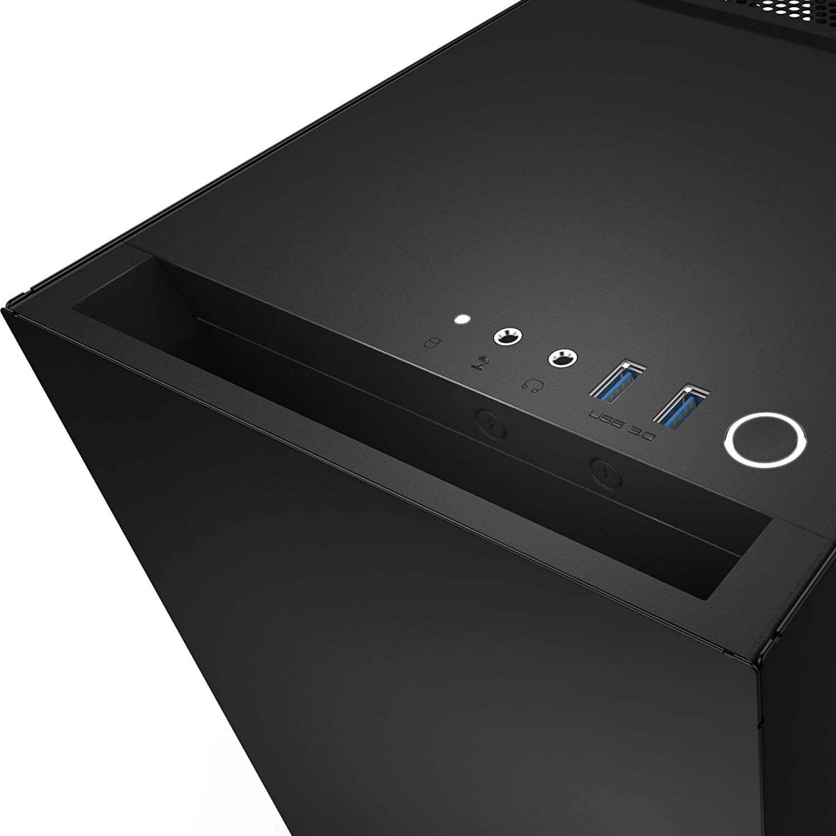 Gabinete Gamer NZXT S340, Mid Tower, Com 2 Fans, Vidro Temperado, Black, Sem Fonte, CA-S340W-B1