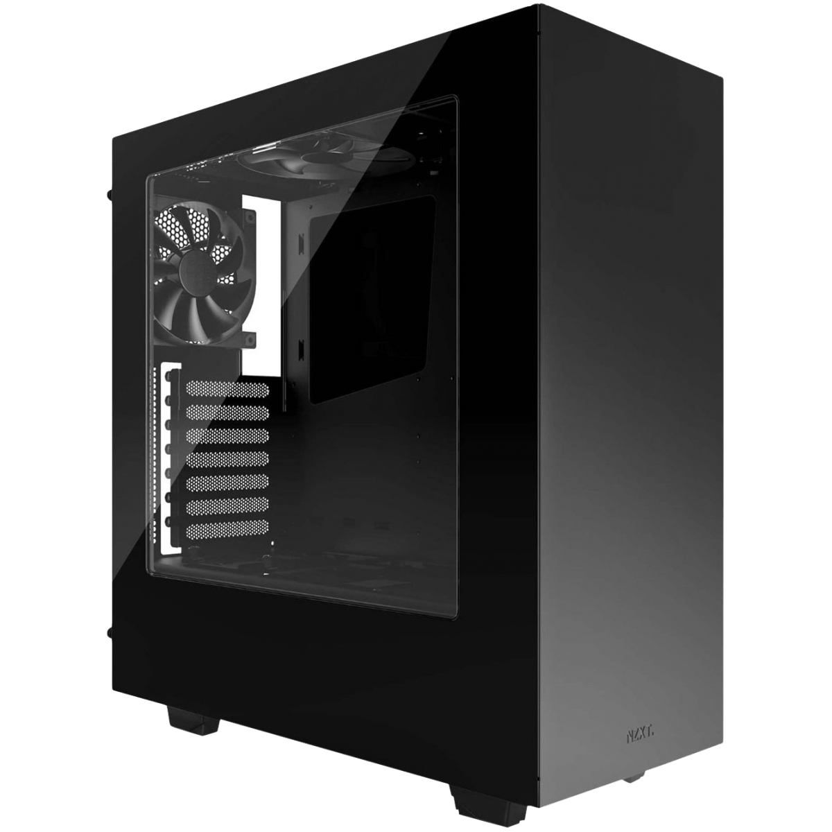 Gabinete Gamer NZXT S340, Mid Tower, Com 2 Fans, Vidro Temperado, Black, Sem Fonte, CA-S340W-B1