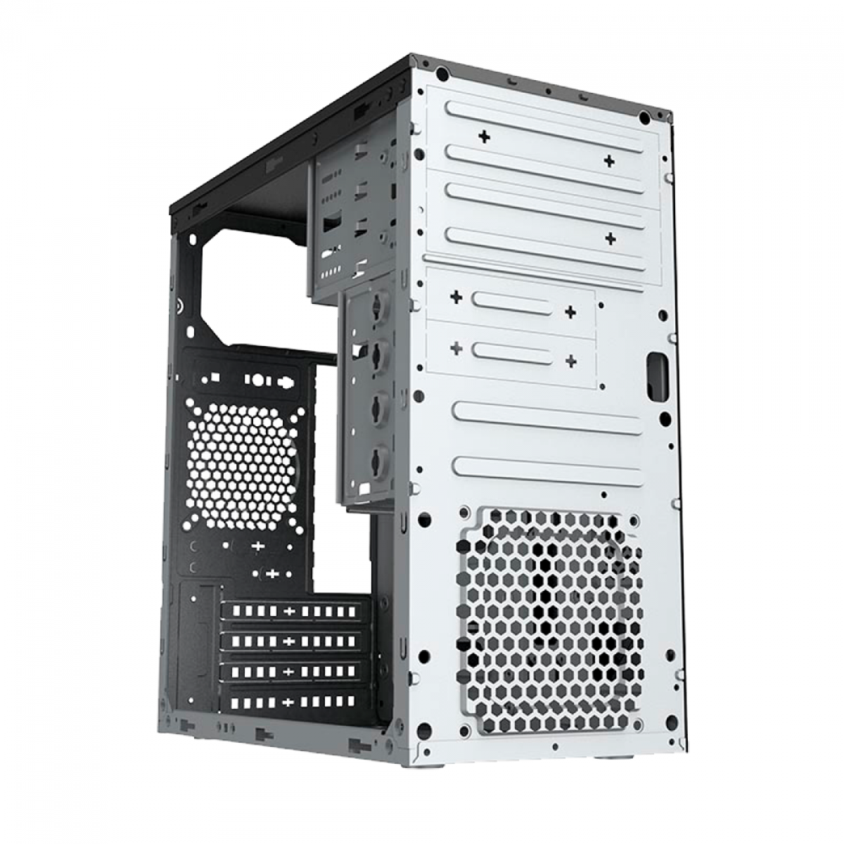 Gabinete PowerX 6503BK, Mini Tower, Black, Com Fita Led RGB, mATX, Com Fonte, Com Fan