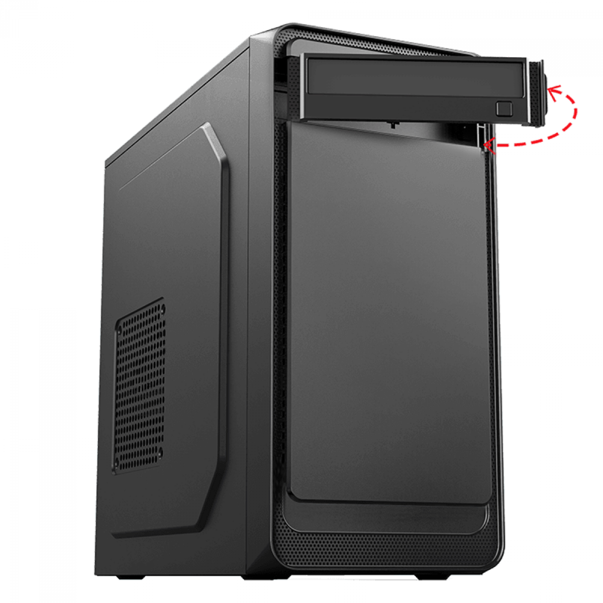 Gabinete PowerX 6503BK, Mini Tower, Black, mATX, Com Fan