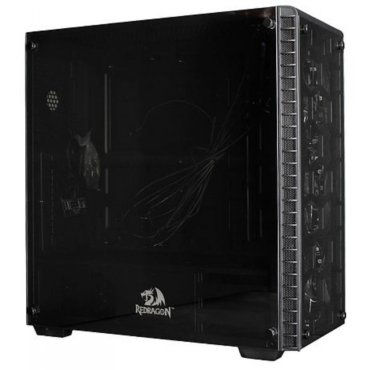 Gabinete Gamer Redragon Diamond Storm, Mid Tower, Com 3 Fans RGB, Vidro Temperado, Black, Sem Fonte, CA903