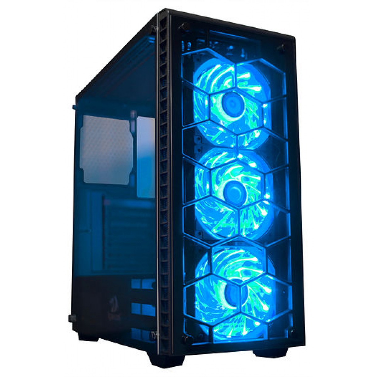 Gabinete Gamer Redragon Diamond Storm, Mid Tower, Com 3 Fans RGB, Vidro Temperado, Black, Sem Fonte, CA903
