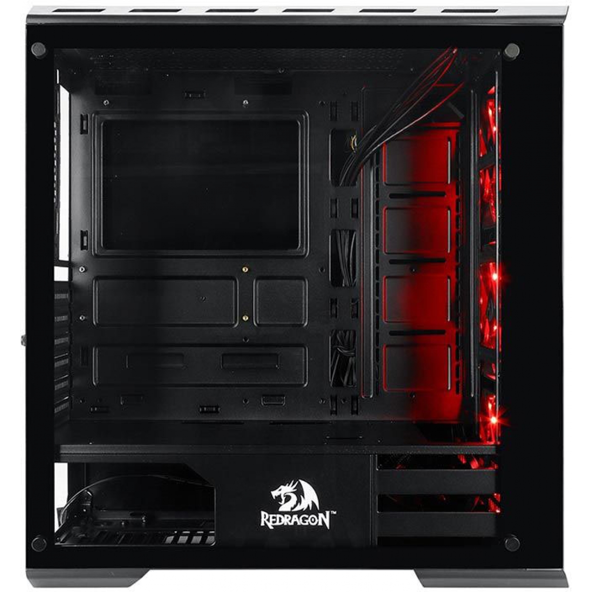 Gabinete Gamer Redragon, Grimlock RGB, Mid Tower, Vidro Temperado, Black, Sem Fonte, Com 3 Fans