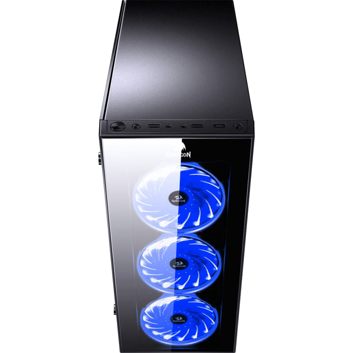 Gabinete Gamer Redragon Sideswipe, Mid Tower, Vidro Temperado, Black, Sem Fonte, Com 4 Fans RGB, GC-601