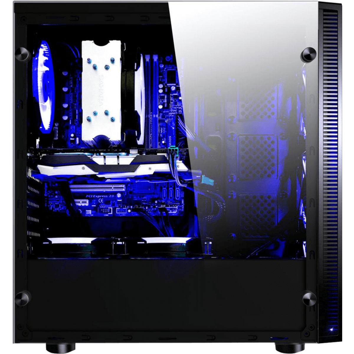 Gabinete Gamer Redragon Sideswipe, Mid Tower, Vidro Temperado, Black, Sem Fonte, Com 4 Fans RGB, GC-601