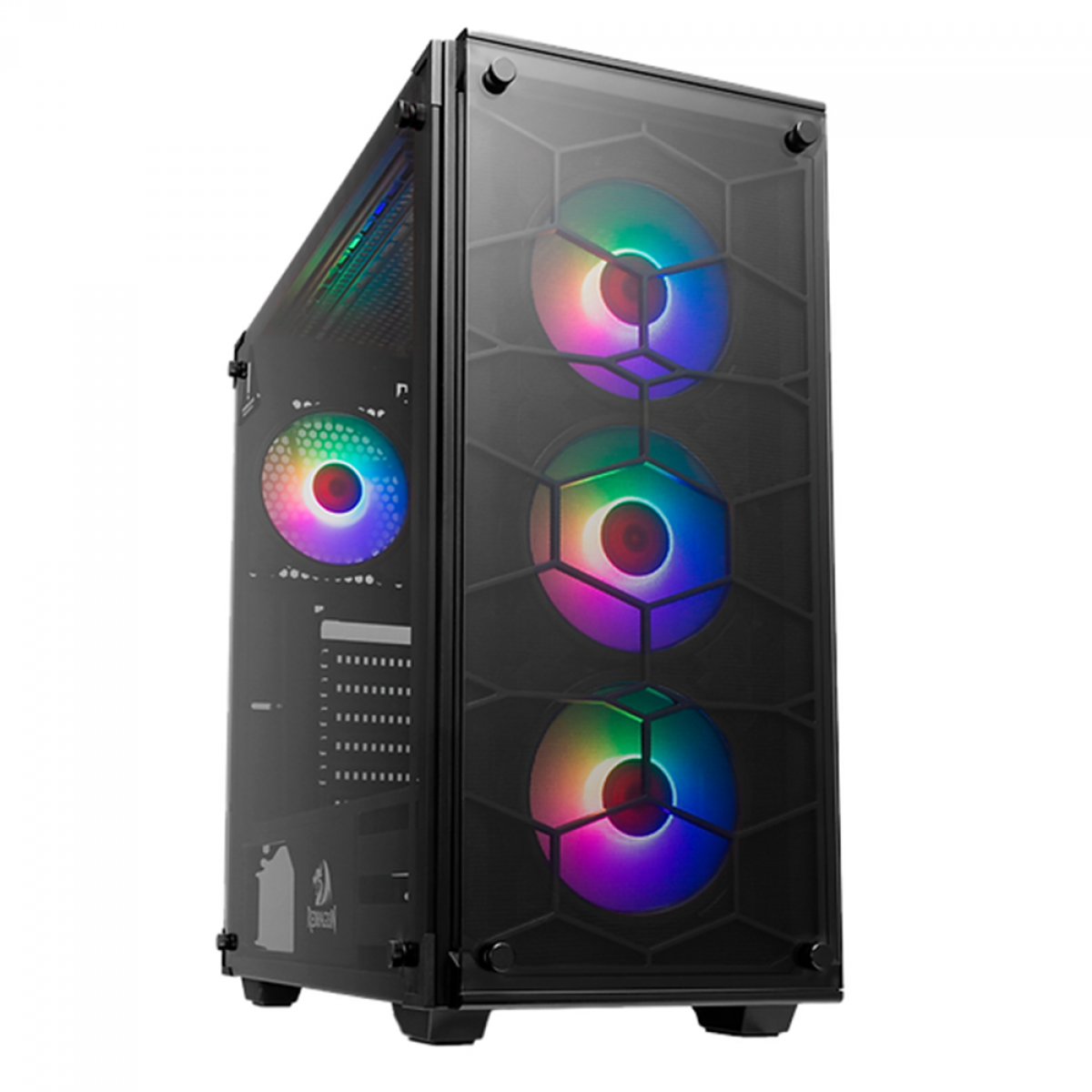 Gabinete Gamer Redragon, Wheel Jack, Mid Tower, Vidro Temperado, Black, Sem Fonte, Sem Fan, GC-606BK