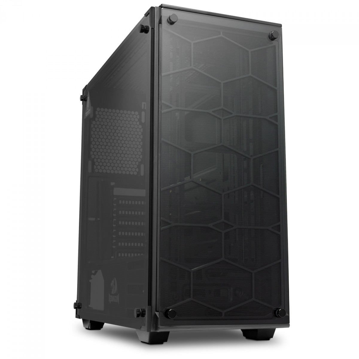 Gabinete Gamer Redragon, Wheel Jack, Mid Tower, Vidro Temperado, Black, Sem Fonte, Sem Fan, GC-606BK