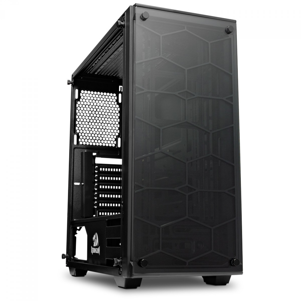 Gabinete Gamer Redragon, Wheel Jack, Mid Tower, Vidro Temperado, Black, Sem Fonte, Sem Fan, GC-606BK