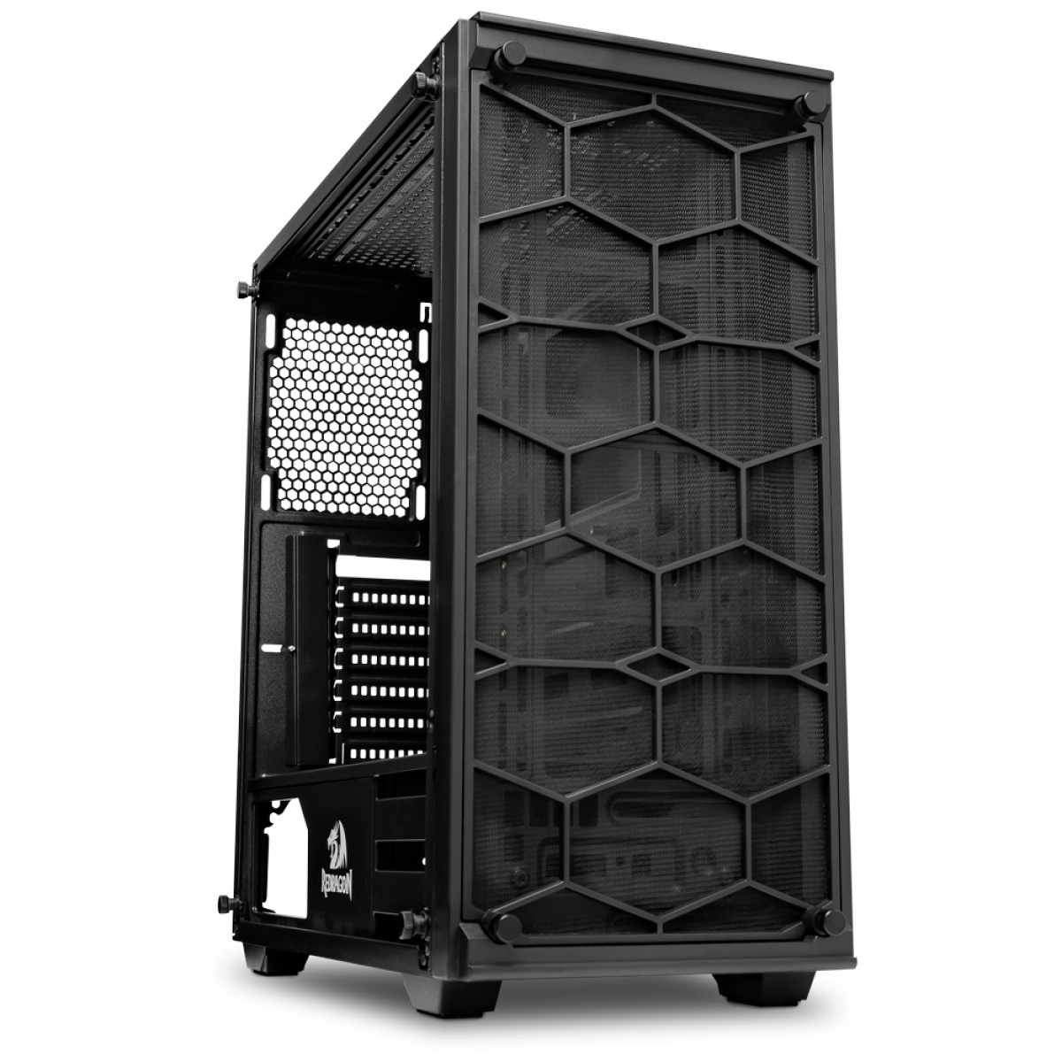 Gabinete Gamer Redragon, Wheel Jack, Mid Tower, Vidro Temperado, Black, Sem Fonte, Sem Fan, GC-606BK