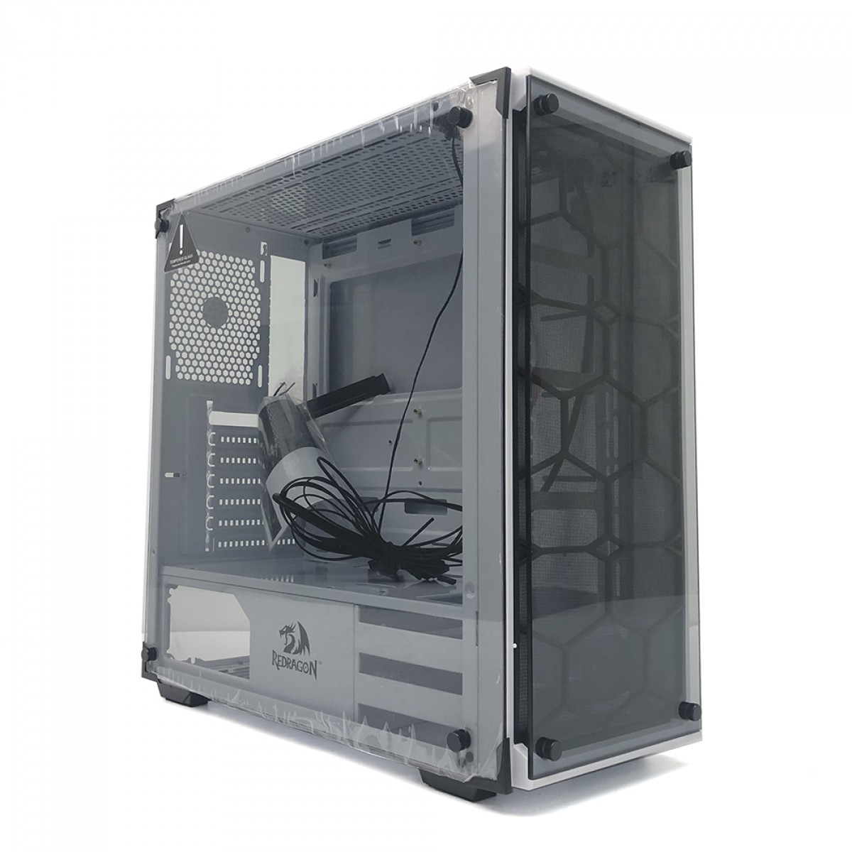 Gabinete Gamer Redragon, Wheel Jack, Mid Tower, Vidro Temperado, White, Sem Fonte, Sem Fan, GC-606W