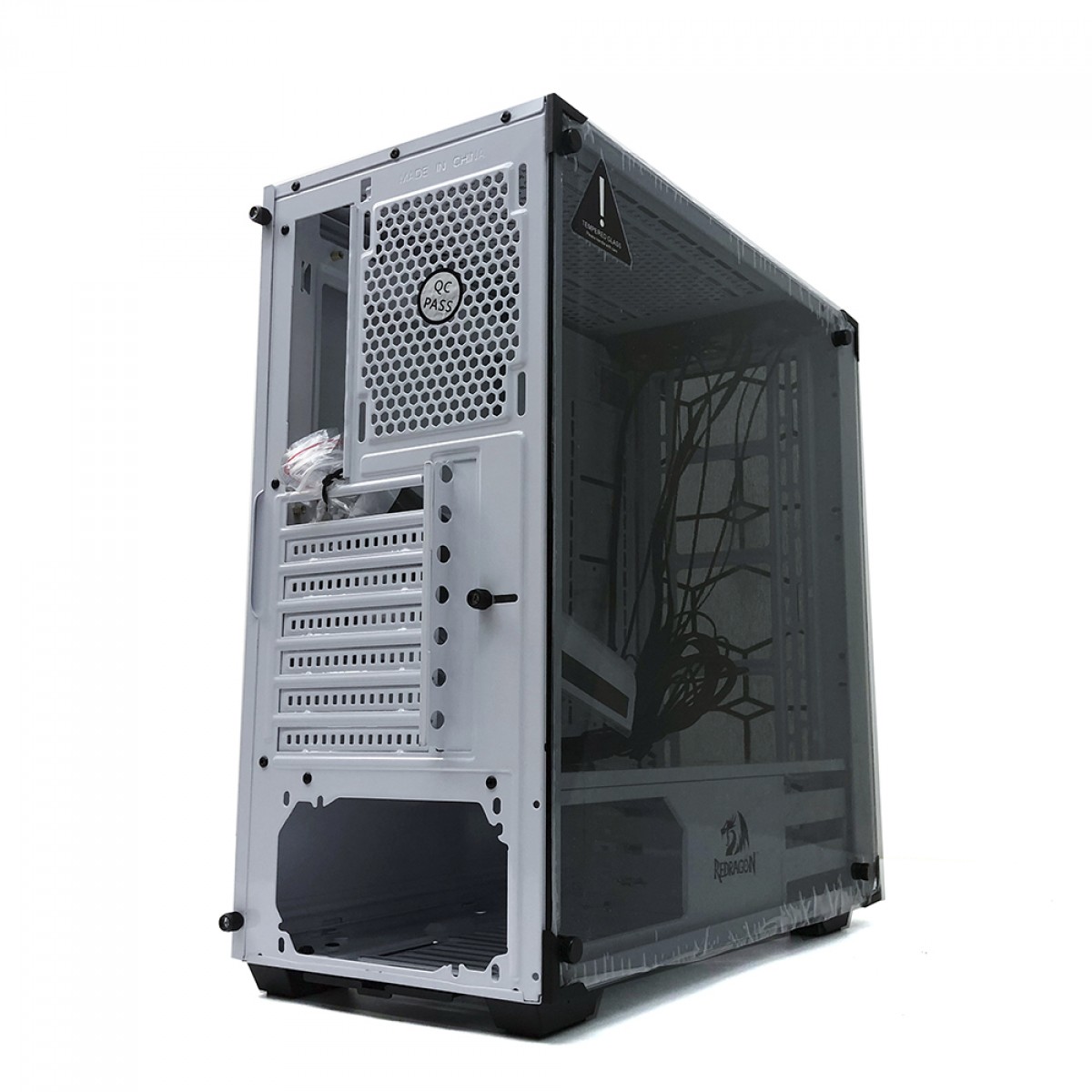 Gabinete Gamer Redragon, Wheel Jack, Mid Tower, Vidro Temperado, White, Sem Fonte, Sem Fan, GC-606W