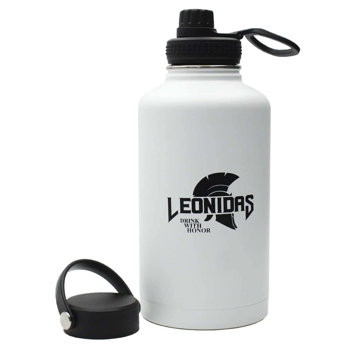 Garrafa Térmica Leonidas, 1.750ml, 24h Frio e 10h Quente, Metal, Branco