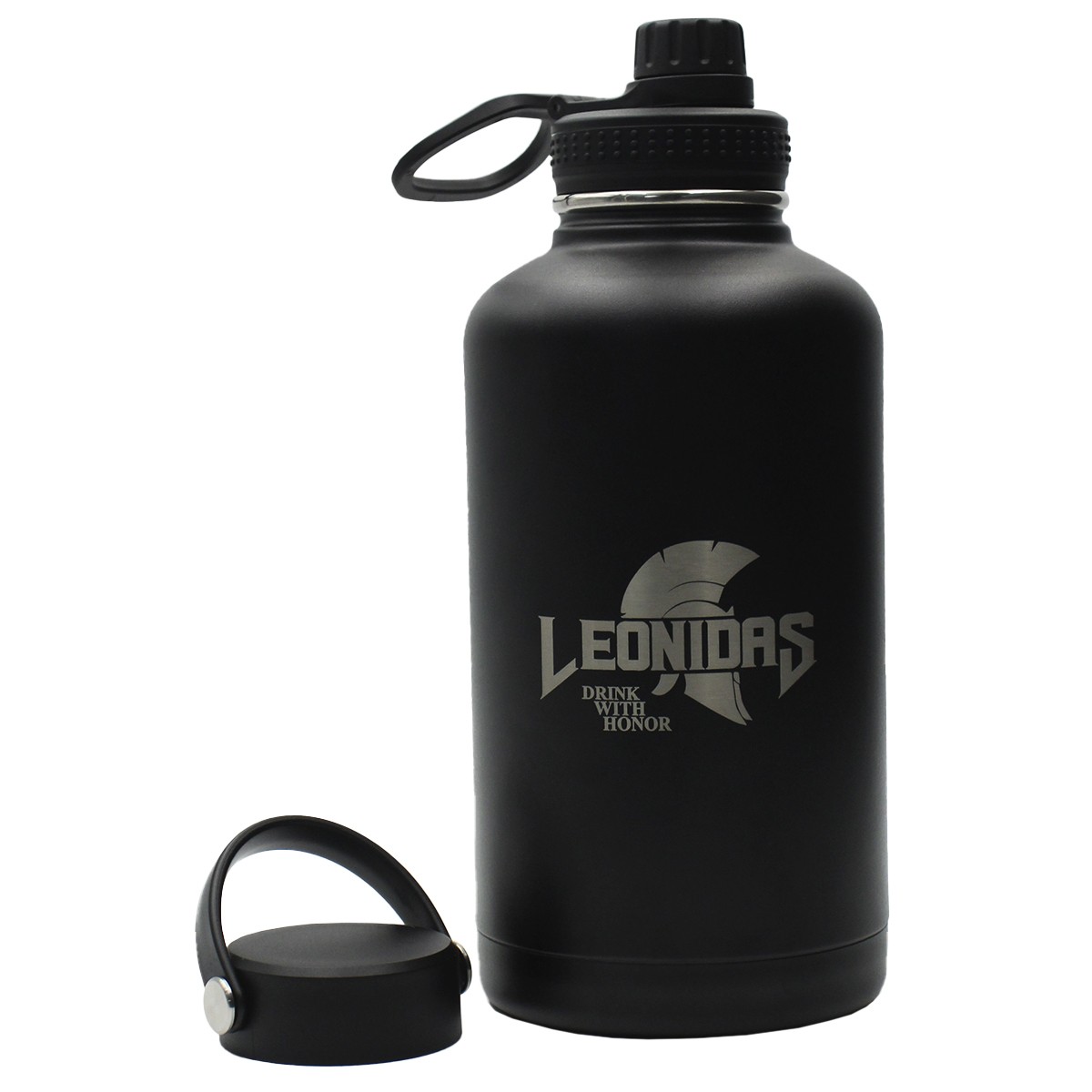 Garrafa Térmica Leonidas, 1.750ml, 24h Frio e 10h Quente, Metal, Preto