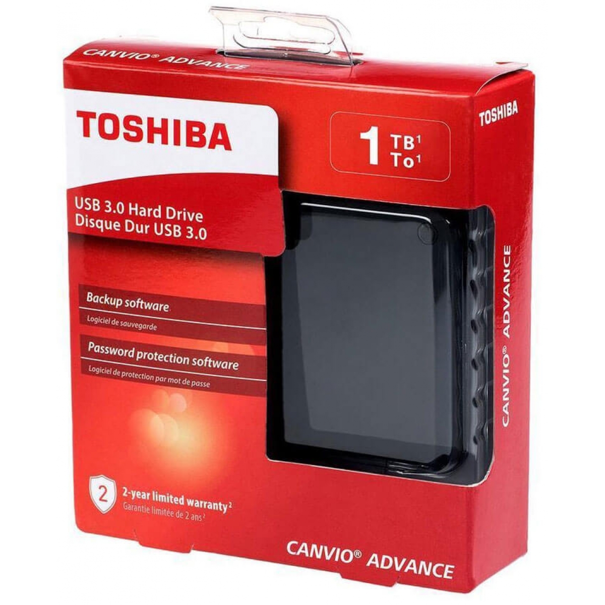 HD Externo Portátil Toshiba Canvio Advance 1TB HDTC910XK3AA USB 3.0 Preto