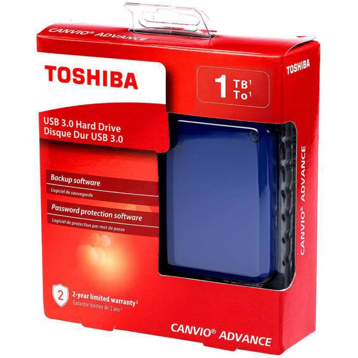 HD Externo Portátil Toshiba Canvio Advance 1TB HDTC910XL3AA USB 3.0 Azul