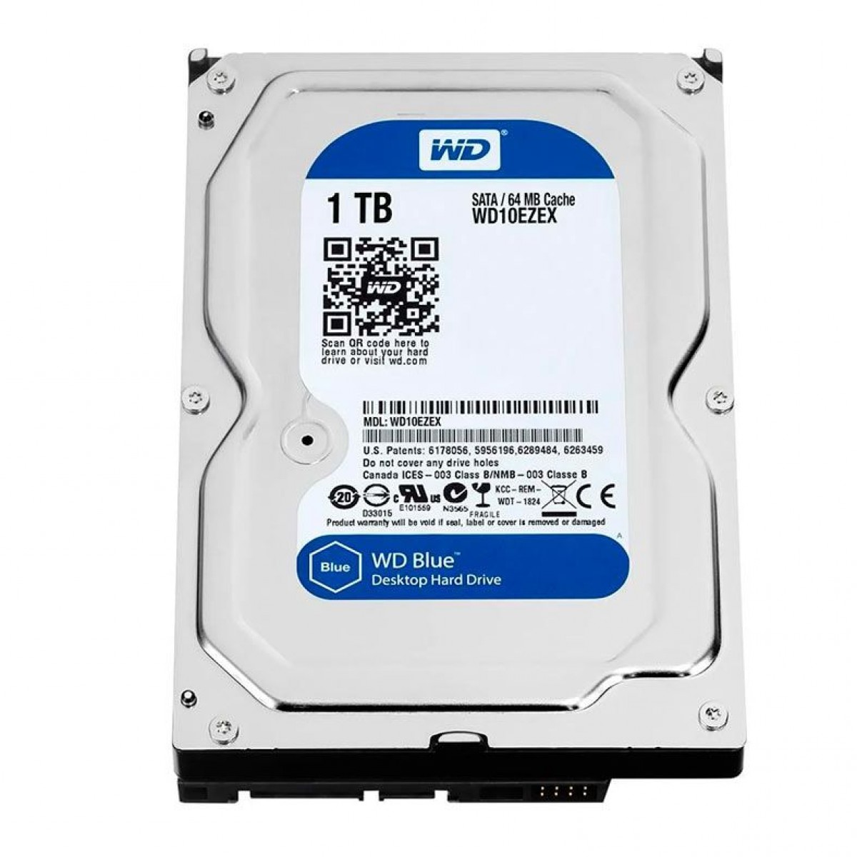 HD Western Digital Caviar Blue WD10EZEX 1TB 7200RPM 64MB SATA III - IND