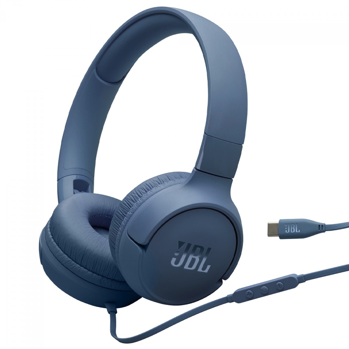 Headphone JBL Tune 520C, USB-C, Drivers de 32mm, Pure Bass, Azul, JBLT520CBLU
