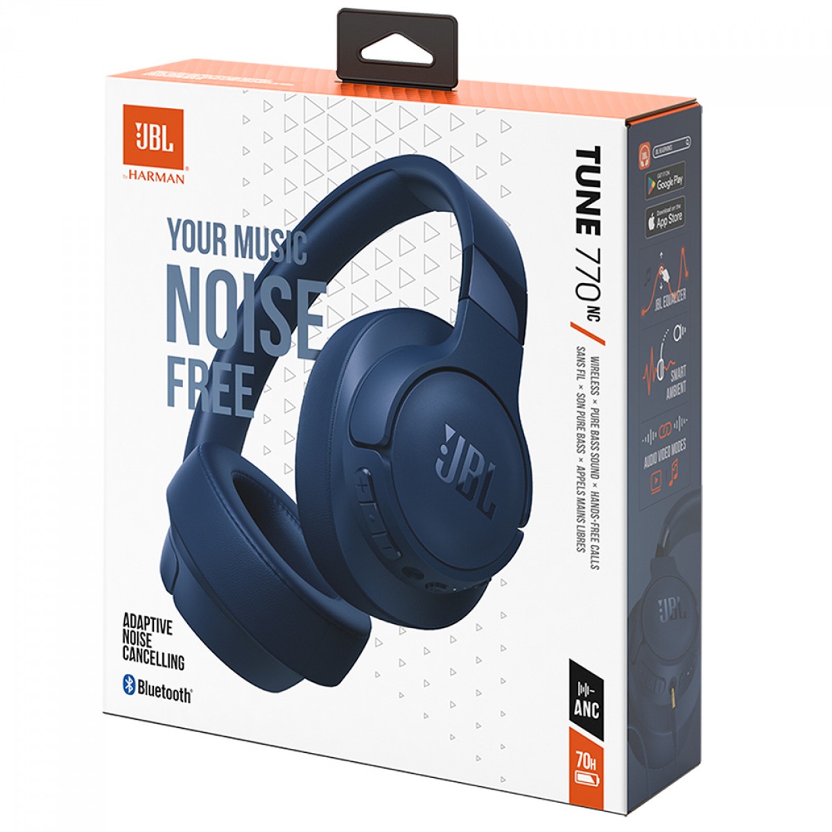 Headphone JBL Tune 770NC, Bluetooth, Drivers De 40mm, Pure Bass, Azul, JBLT770NCBLU