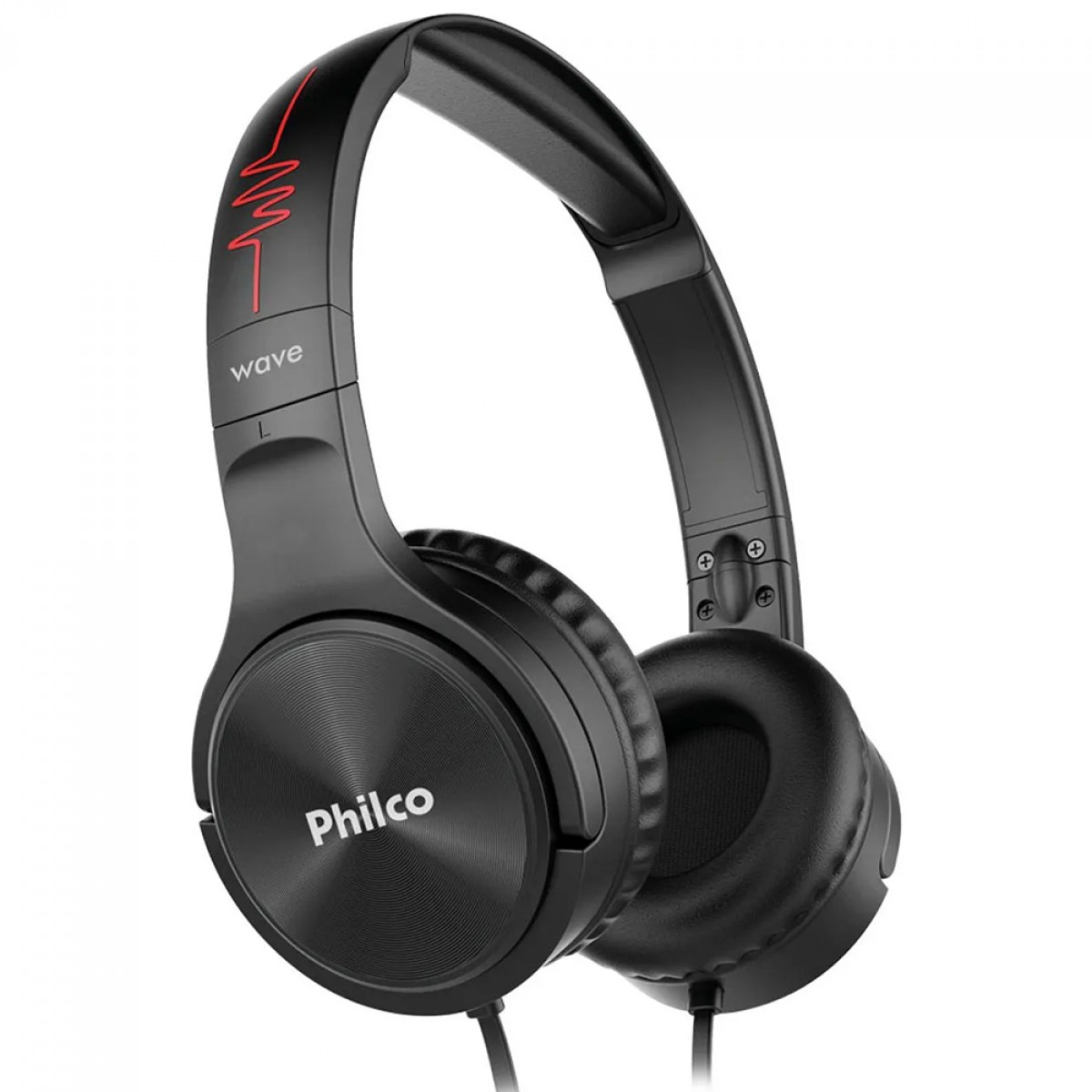 Headphone Philco Wave Flat, 3.5mm, Drivers de 30mm, Preto, PFO02P